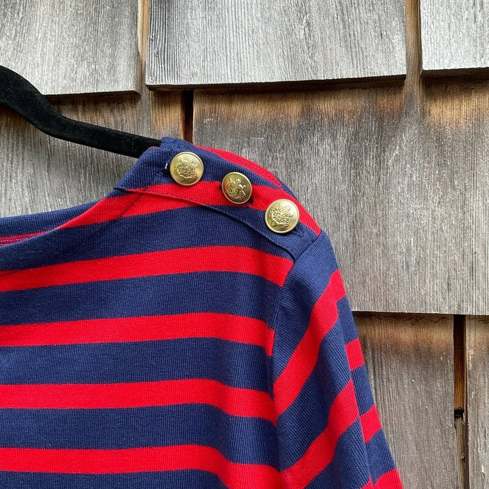 J. Crew Striped Red and Blue Dress